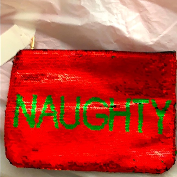 🎅NAUGHTY-NICE🎅Sequin 2-WAY Pouch🎅 - Picture 2 of 7